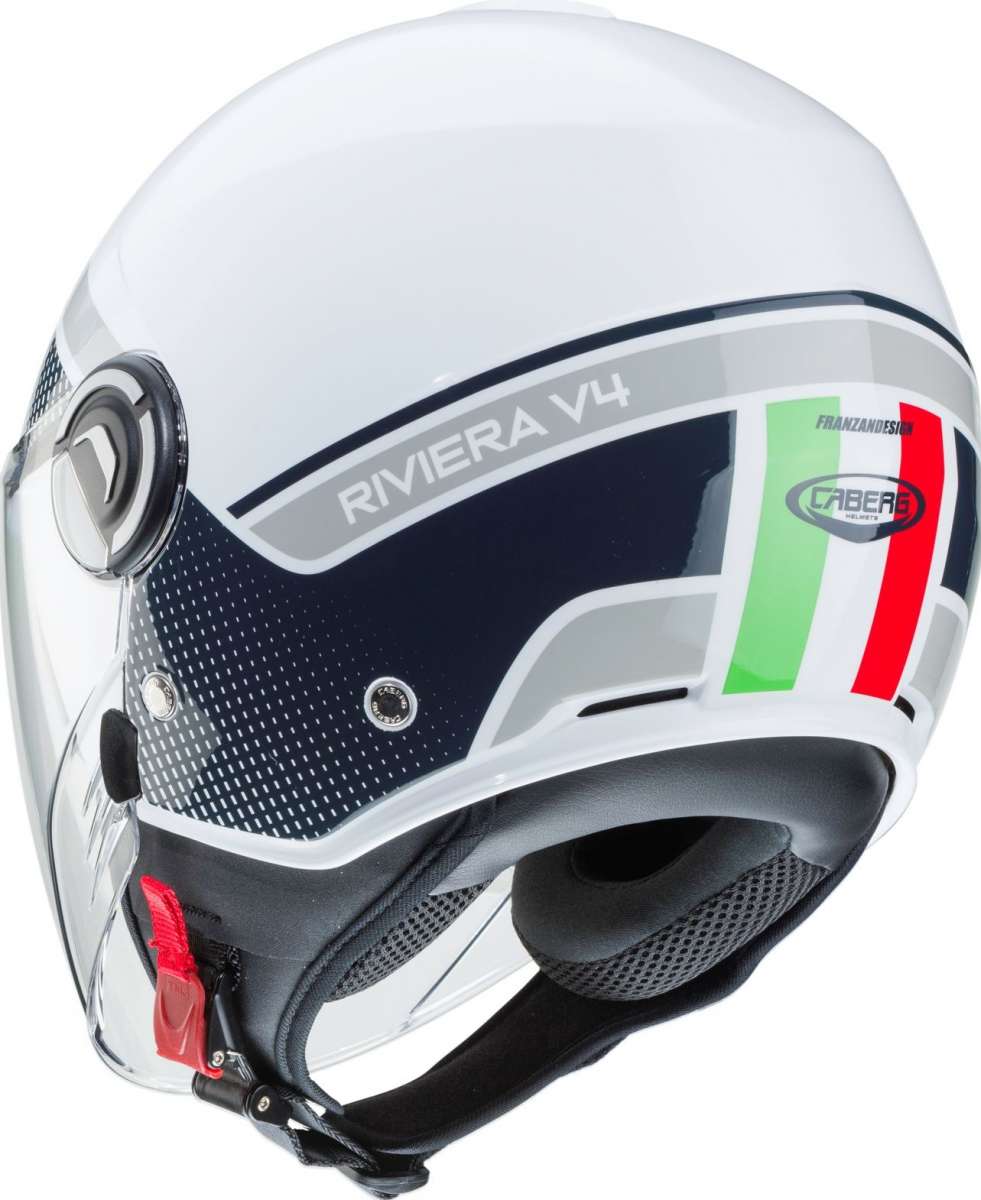 Caberg Jethelm Riviera V4 Elite Italia Weiß/Rot/Grün Jethelme Helme / Zubehör Motorrad