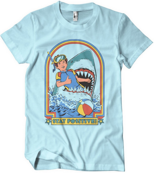 Steven Rhodes Stay Positive T-Shirt Skyblue