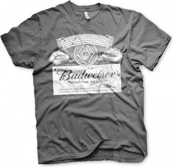 Budweiser Washed Logo T-Shirt Dark-Grey