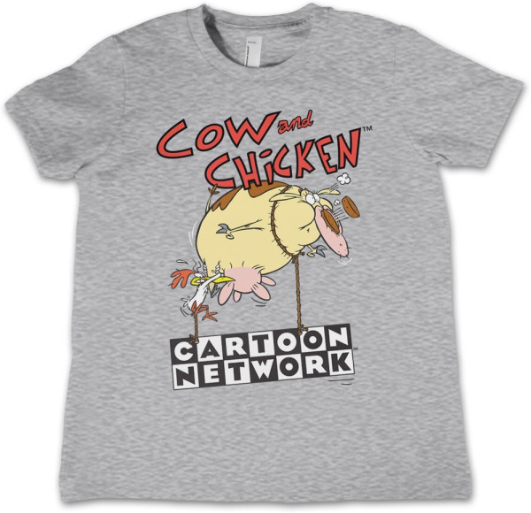 Cow And Chicken Balloon Kids T-Shirt Heathergrey