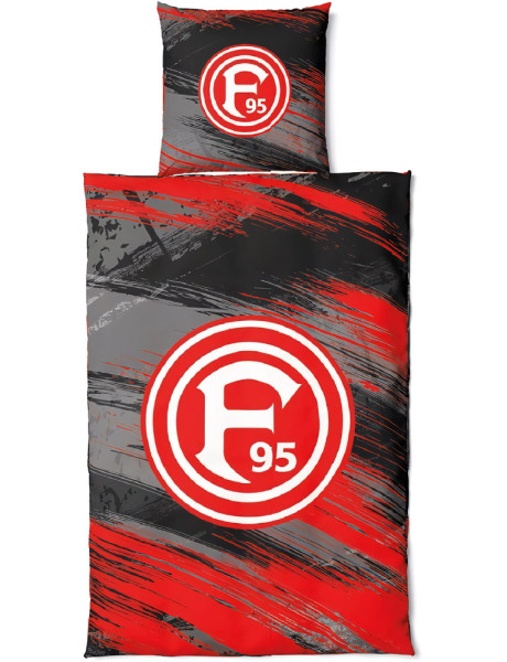 Fortuna Düsseldorf Bettwäsche Unterrath Fussball Rot-135x200 + 80x80cm