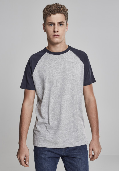 Urban Classics T-Shirt Raglan Contrast Tee Grey/Navy