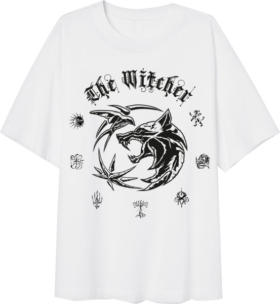 Witcher - Symbol (SuperHeroes Inc. Womens Oversized T-Shirt) Damen Shirt White