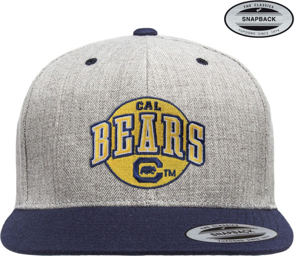 Berkeley University of California Bears Big Patch Premium Snapback Cap Heather-Grey-Navy