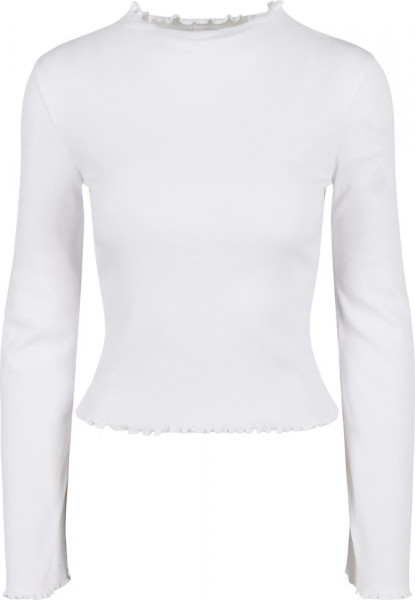 Urban Classics Damen Ladies Rib Turtelneck Longsleeve White