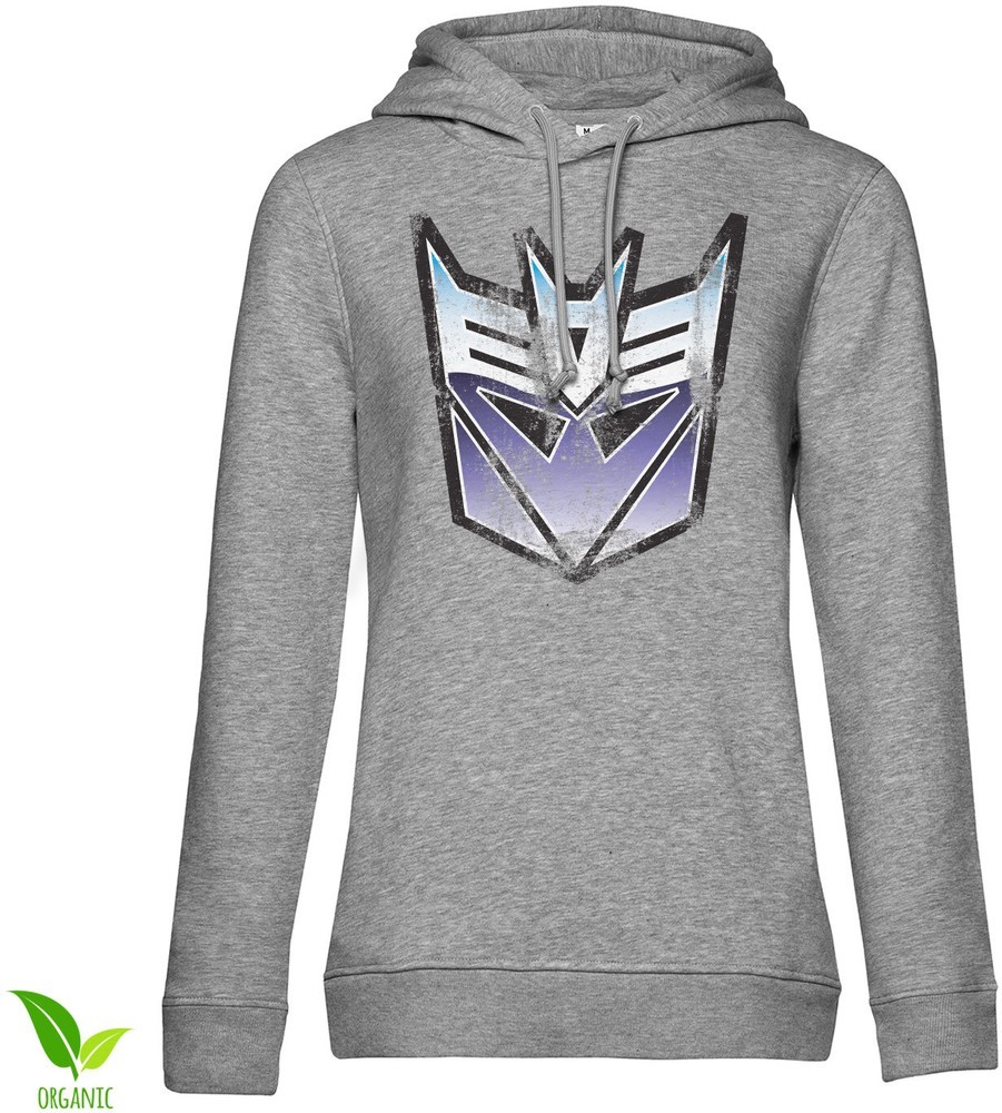 Transformers Distressed Decepticon Shield Girls Damen Hoodie Heathergrey - Damen
