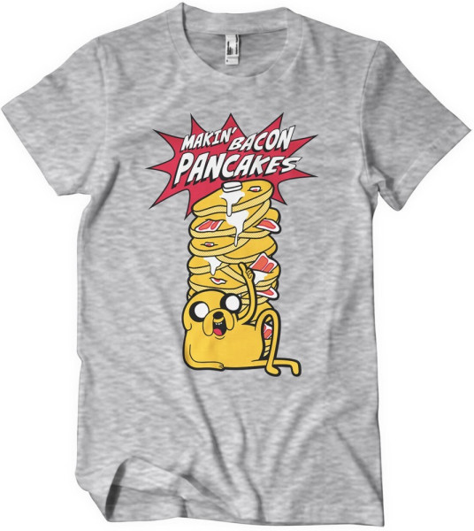 Adventure Time Makin' Bacon Pancakes T-Shirt Heathergrey