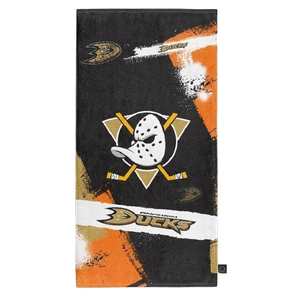 Anaheim Ducks Strandtuch Spray Eishockey Schwarz