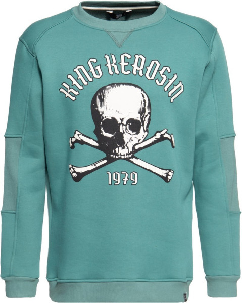 King Kerosin Sweatshirt Skull Palma Pullover Blau