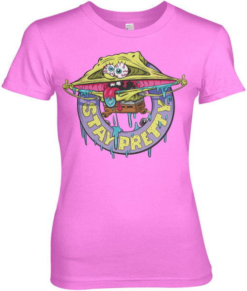 Spongebob Stay Pretty Girly Tee Damen T-Shirt Pink