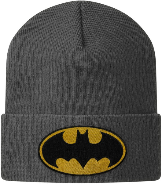 Batman Patch Beanie Mütze Darkgrey