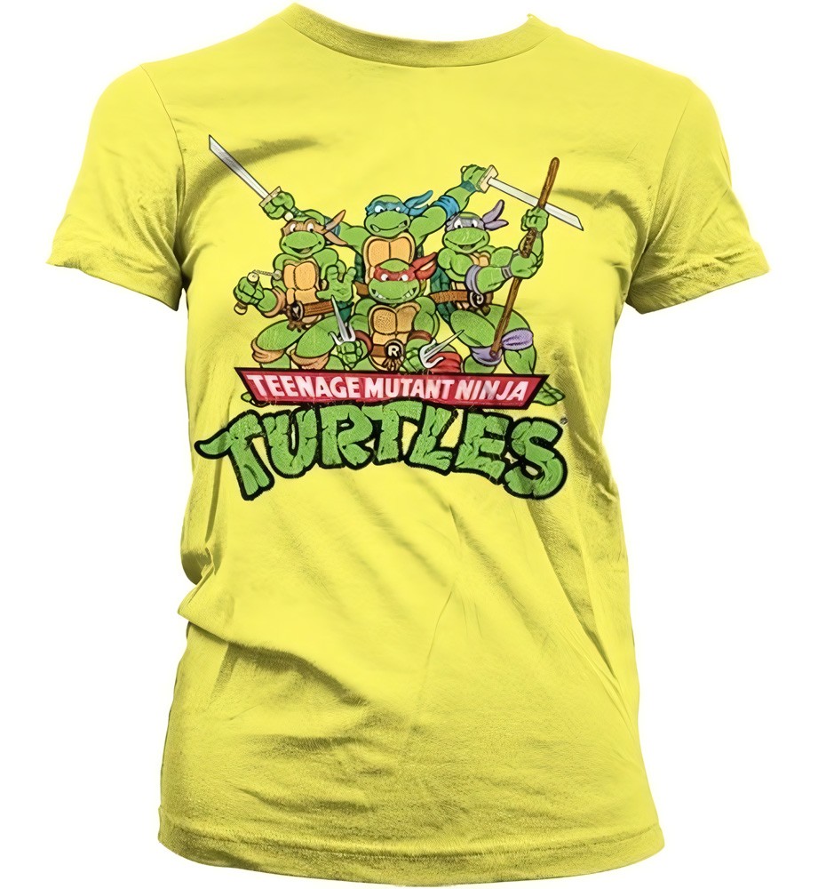 Teenage Mutant Ninja Turtles Turtles Distressed Group Girly T-shirt Damen Gelb - Damen