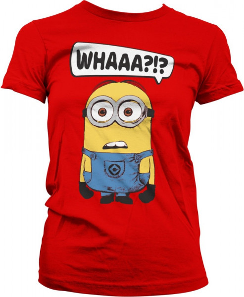 Minions Whaaa?!? Girly Tee Damen T-Shirt Red