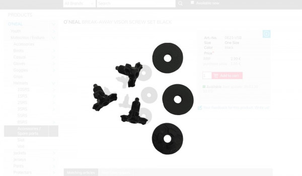 O'Neal Peak Screws Break Away 3-Series Black