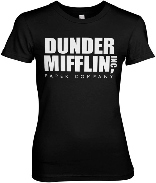 The Office Dunder Mifflin Inc. Logo Girly Tee Damen T-Shirt Black