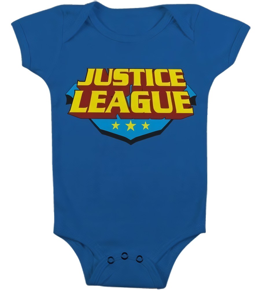 Justice League Classic Logo Baby Body Kinder Blau - Herren / Unisex