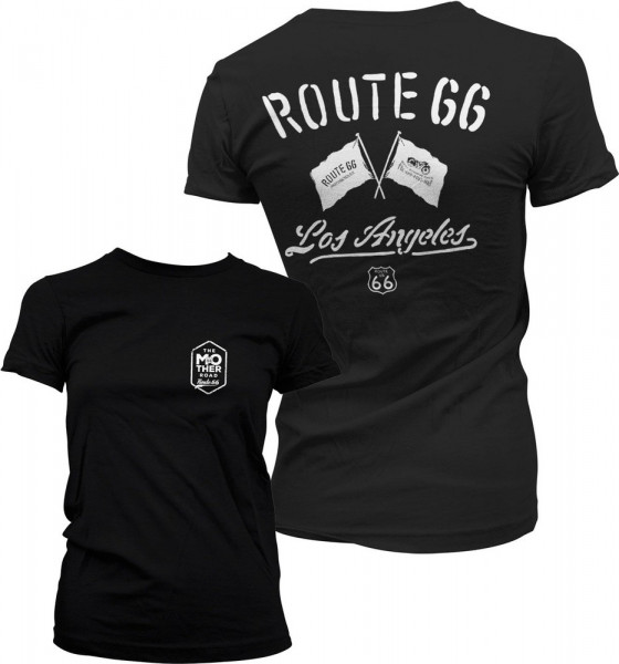 Route 66 Los Angeles Girly Tee Damen T-Shirt Black