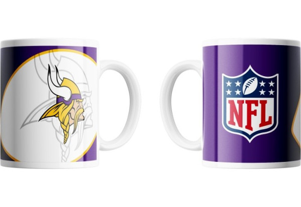 Minnesota Vikings Classic Mug Shadow Logo & Shield American Football NFL Lila-330 ml