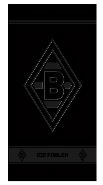 Borussia Mönchengladbach BMG Handtuch Embossed Fussball 1. Bundesliga Black