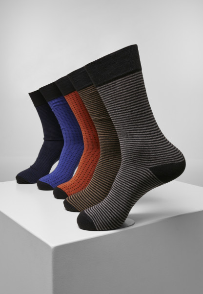 Urban Classics Socken Stripes and Dots Socks 5-Pack Multicolor