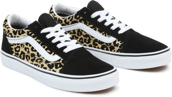 Vans Junior Kids Lifestyle Classic FTW Sneaker Jn Old Skool (Flocked Leopard) Black/True White