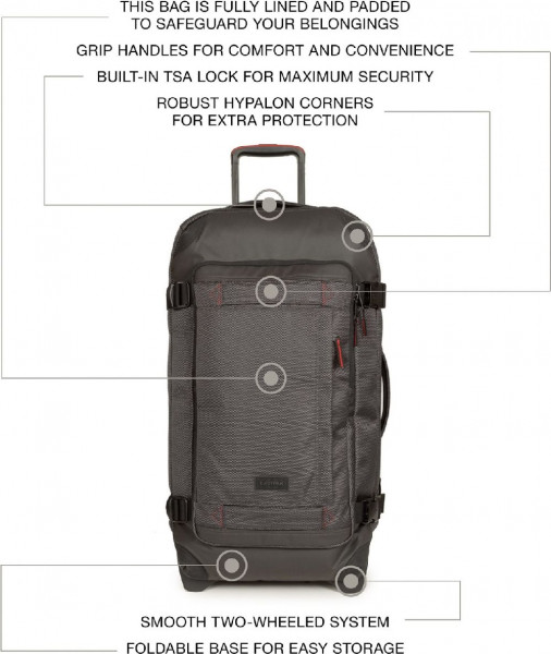 Eastpak Tasche / Wheeled Luggage Tranverz Cnnct CNNCT Accent Grey-78 L