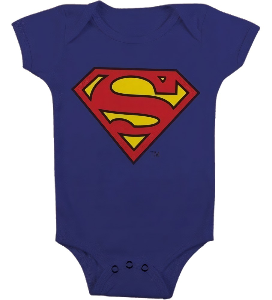 Superman Shield Baby Body Jungen Blau - Herren / Unisex
