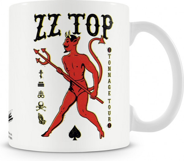 ZZ Top Tonnage Tout Baseball Coffee Mug Kaffeebecher White