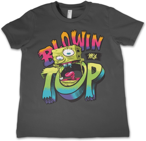 Spongebob Blowin My Top Kids T-Shirt Kinder Dark-Grey