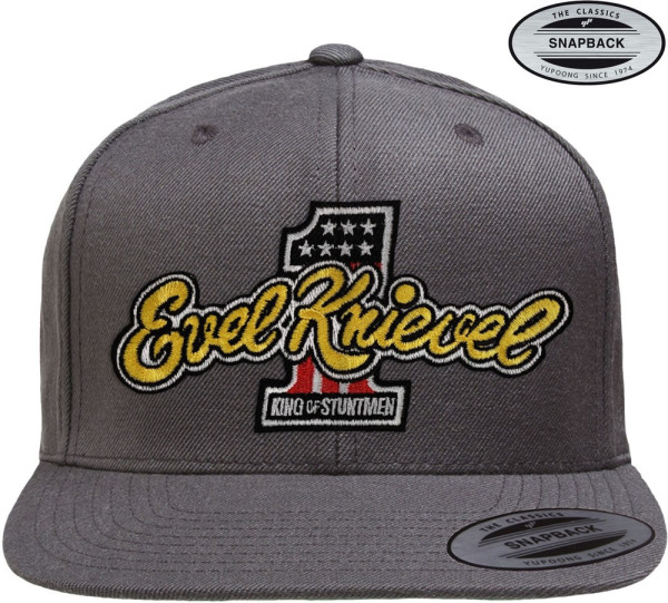 Evel Knievel King Of Stuntmen Premium Snapback Cap Dark-Grey