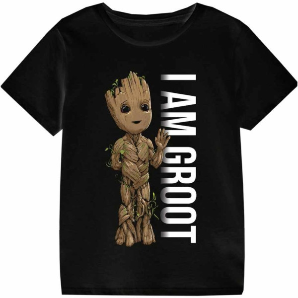 Marvel Studios I Am Groot - Profile (Kids Unisex Black T-Shirt) Jungen T-Shirt