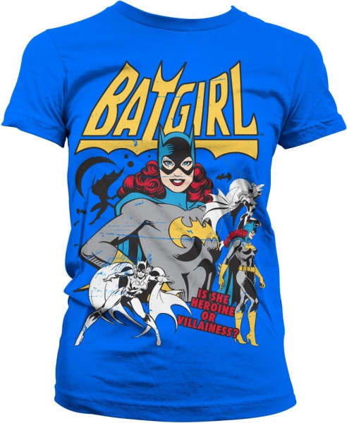 Batgirl Hero Or Villain Girly Tee Damen T-Shirt Blue