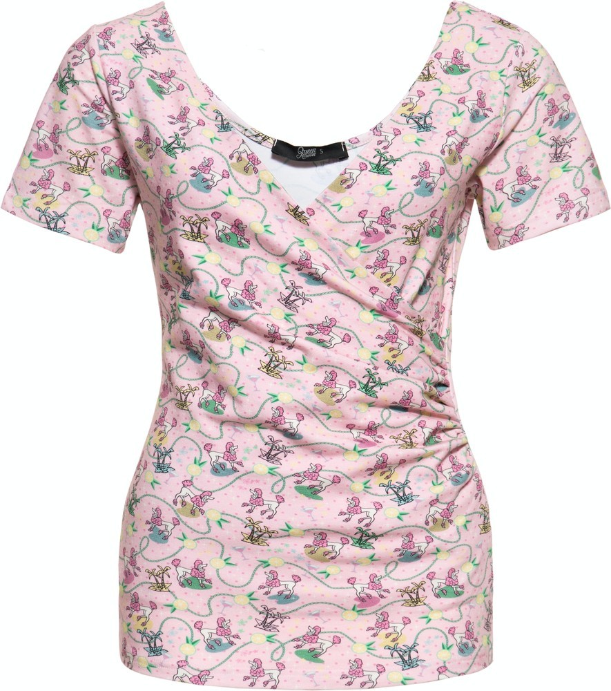 Queen Kerosin Damen Blusentop Pink - Damen