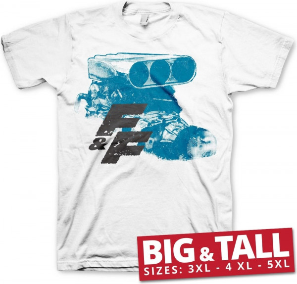 Fast & Furious Engine Big & Tall T-Shirt White