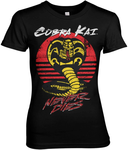 Cobra Kai Never Dies Girly Tee Damen T-Shirt Black