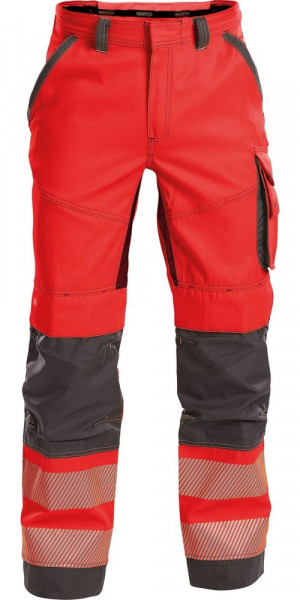 Dassy Sommer Warnschutzhose mit Kniepolstertaschen Odessa PESCO70 Neonrot/Zementgrau