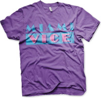 Miami Vice Distressed Logo T-Shirt Purple Miami Vice Distressed Logo T-Shirt Purple