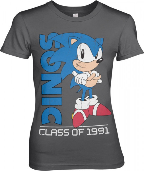 Sonic The Hedgehog Class Of 1991 Girly Tee Damen T-Shirt Dark-Grey