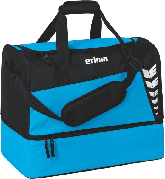 Erima Six Wings Sporttasche Mit Bodenfach 23-0168 Curacao/Schwarz-L