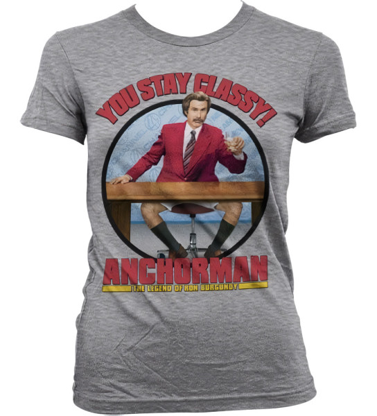 Anchorman You Stay Classy Girly T-Shirt Damen Heather-Grey