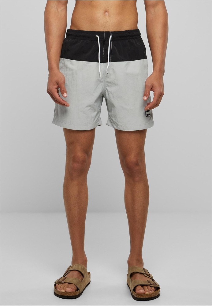 Urban Classics Block Swim Shorts Lightasphalt/Schwarz - Herren / Unisex