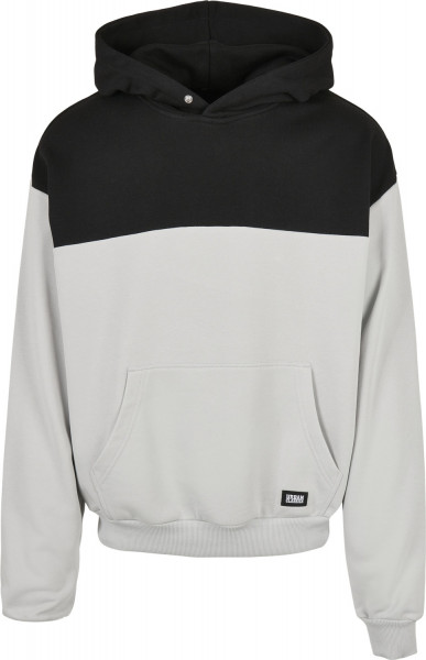 Urban Classics Sweatshirt Upper Block Hoody Lightasphalt/Black