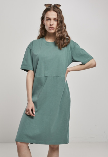 Urban Classics Damen Kleid Ladies Organic Oversized Slit Tee Dress Paleleaf