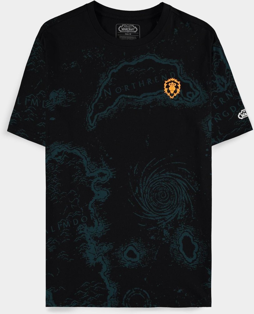 World of Warcraft - Azeroth Map - Men's Short Sleeved T-shirt Schwarz - Herren / Unisex