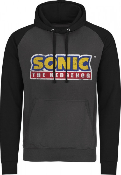 Sonic The Hedgehog Cracked Logo Baseball Hoodie Dark-Grey-Black