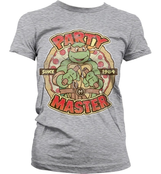 Teenage Mutant Ninja Turtles TMNT Party Master Since 1984 Girly Tee Damen T-Shirt Heather-Grey