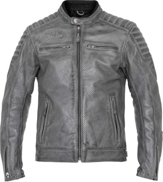 John Doe Motorrad Lederjacke Leather Jacket Storm Grey