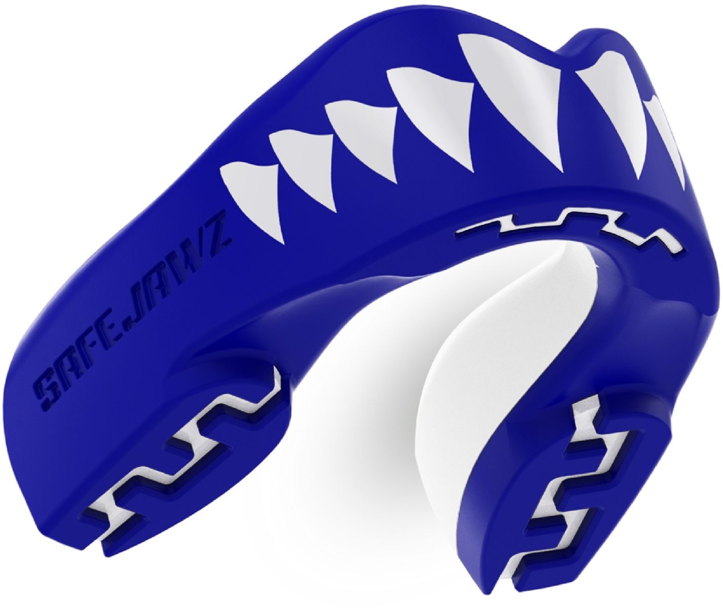 Safejawz Mundschutz Extro-Series Shark Blau/Weiß-Senior - Herren / Unisex