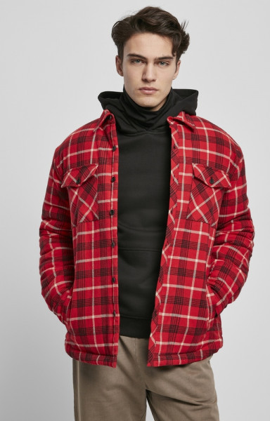 Urban Classics Jacke Plaid Quilted Shirt Jacket Red/Black