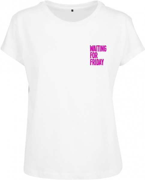 Mister Tee Female Shirt Ladies Waiting For Friday Box Tee White/Pink
